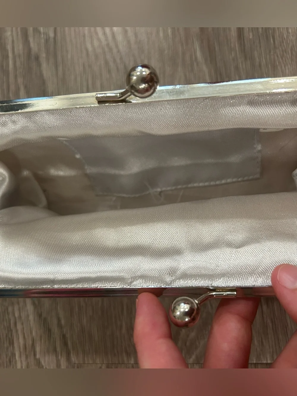 Silver Sequin Fringe Evening Clutch